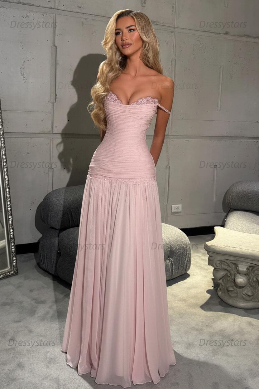 Mint Green Off The Shoulder Prom Dress A Line Formal Evening Gown