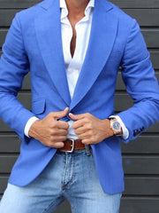 Casual Single-Button Tailored Fit Blazer For Men