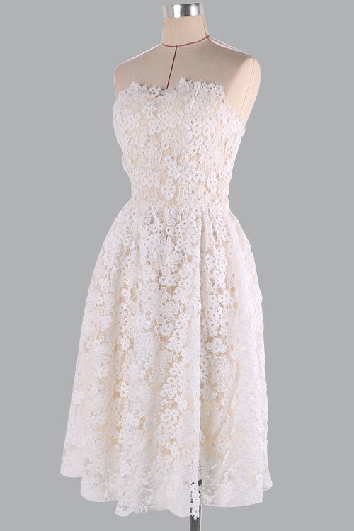Champagne Homecoming Dress Lace Short Party Cocktail Dress