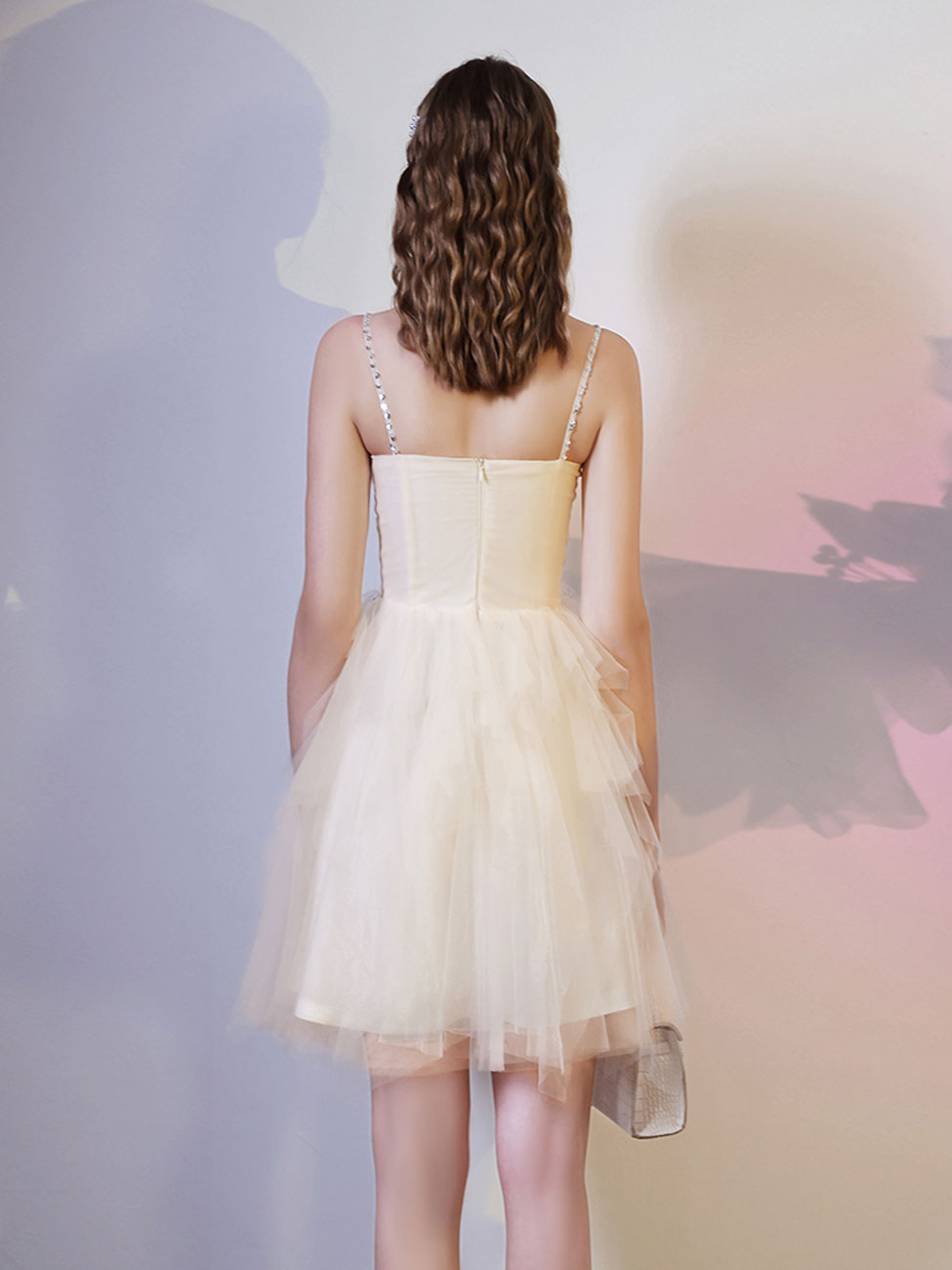 Champagne Homecoming Dress Mini/Short Party Cocktail Dress