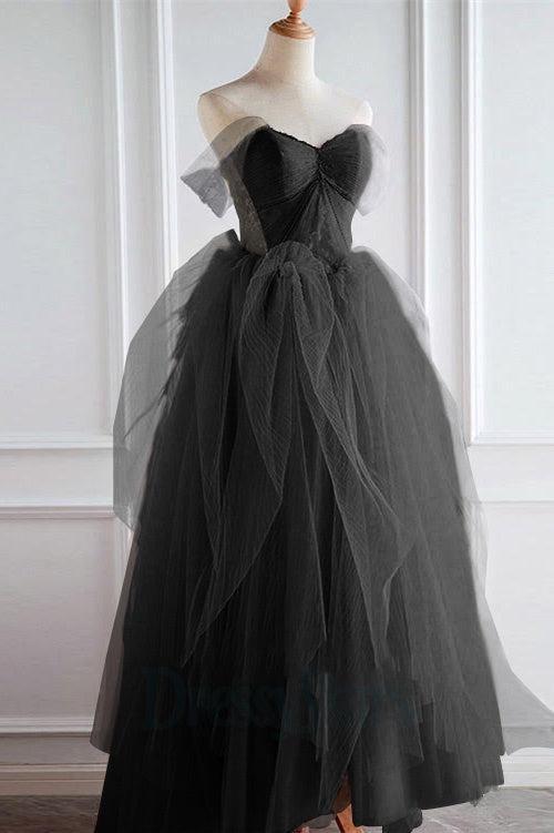 Champagne Prom Dress Off the Shoulder Tulle Lace Long Formal Evening Dress