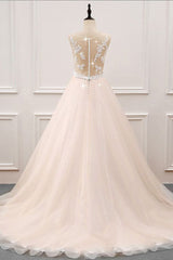 Champagne Prom Dress Tulle Lace Long Evening Dress