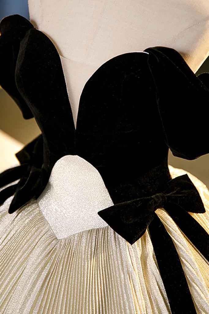 Champagne Velvet Formal Dress Satin Long Evening Dress