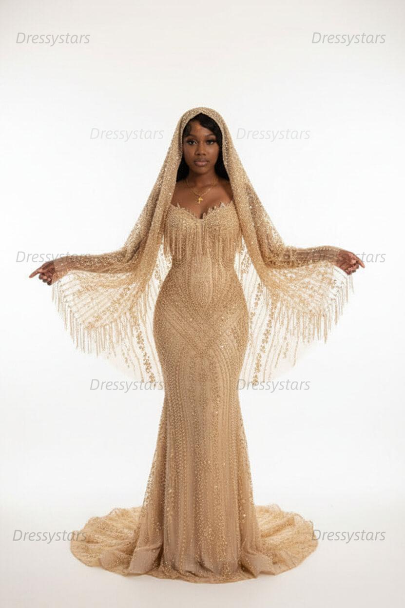 Sweetheart Prom Dress Mermaid Stunning Evening Dress with Beadings
