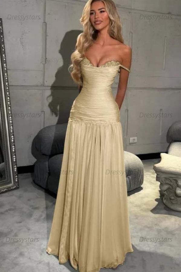 Mint Green Off The Shoulder Prom Dress A Line Formal Evening Gown