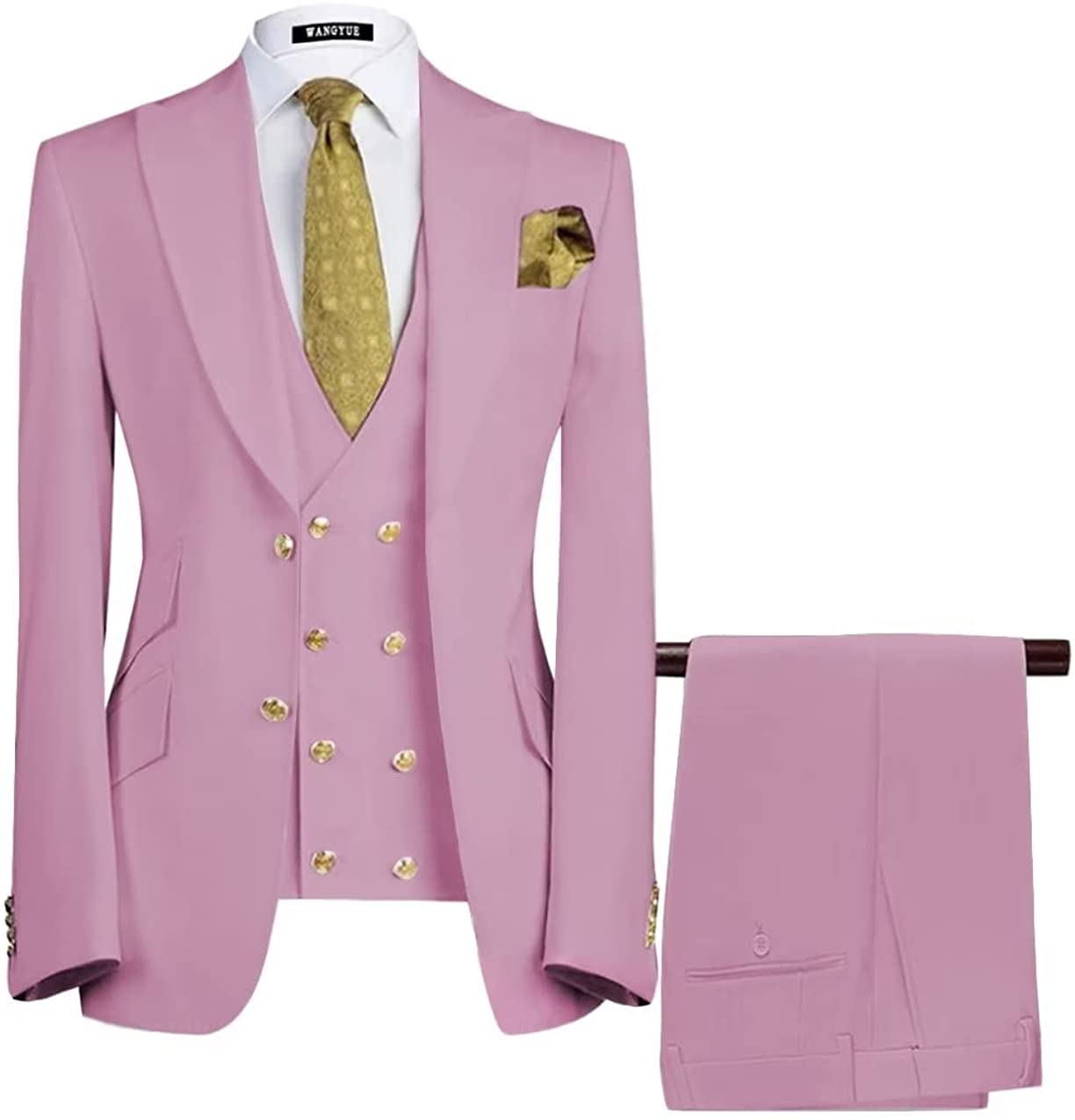 Chic Lilac 3 Piece Peaked Lapel Close Fitting Prom Suit for Men