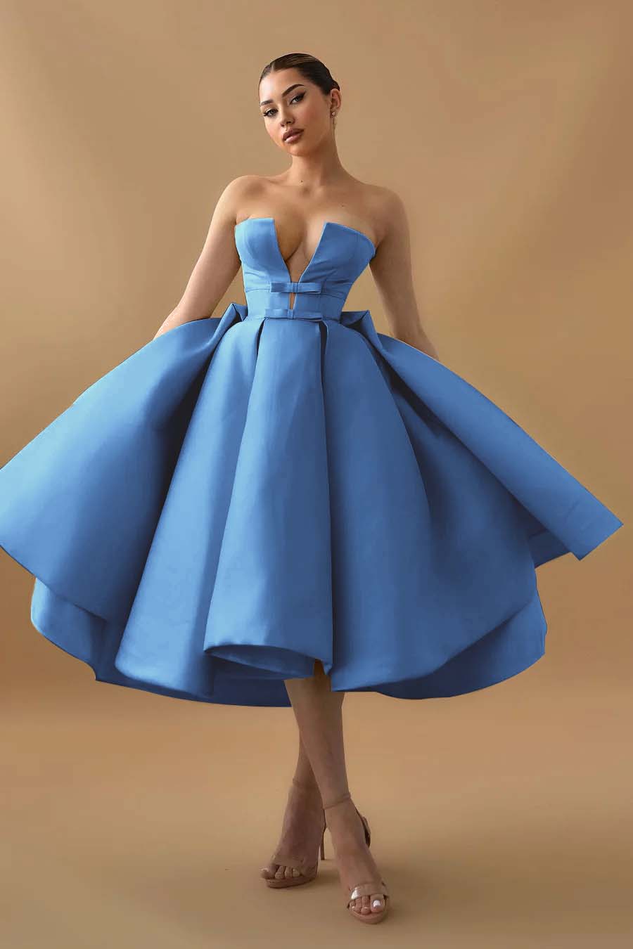 Chic Mint Green Homecoming Dress Strapless Sleeveless A Line Cocktail Dress With Ruffles