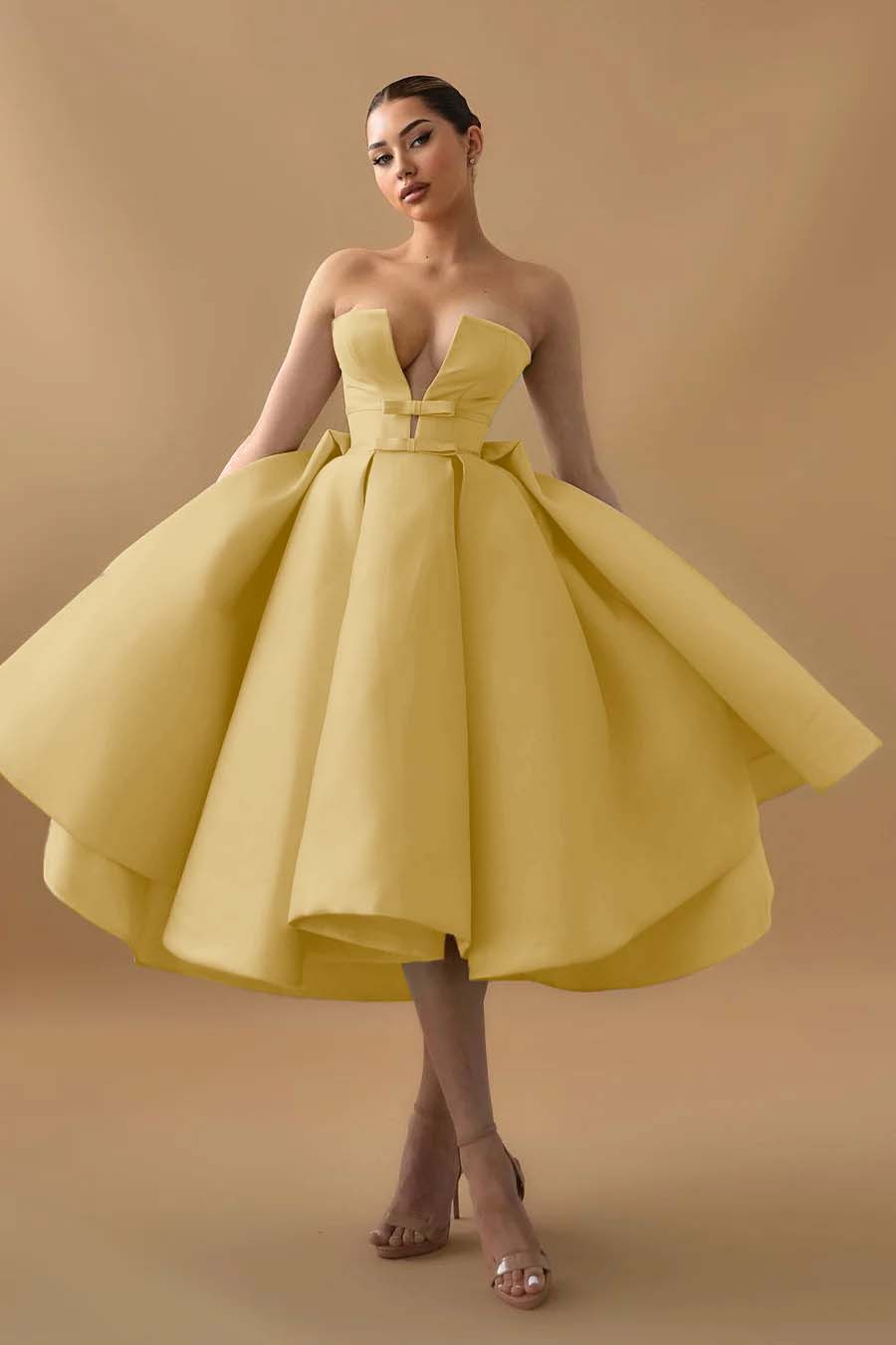 Chic Mint Green Homecoming Dress Strapless Sleeveless A Line Cocktail Dress With Ruffles