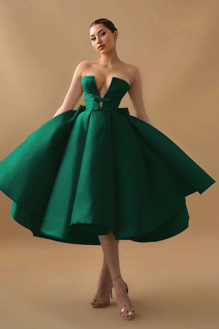 Chic Mint Green Homecoming Dress Strapless Sleeveless A Line Cocktail Dress With Ruffles