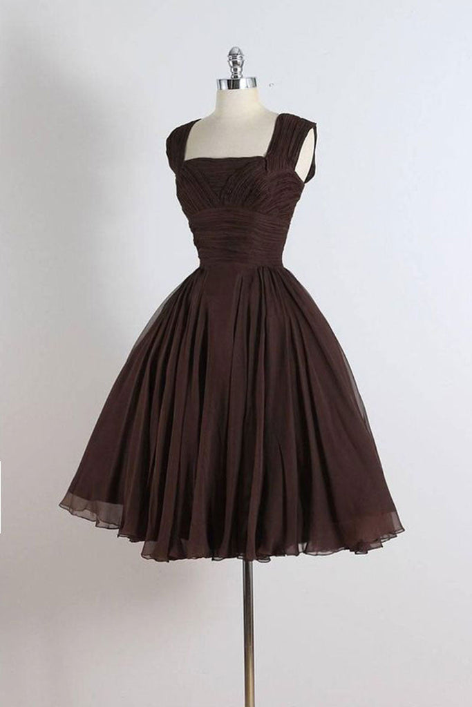 Chiffon Homecoming Dress Retro Short Dark Brown Cocktail Dress Dressystars Chiffon Homecoming Dress Retro Short Dark Brown Cocktail Dress Dressystars