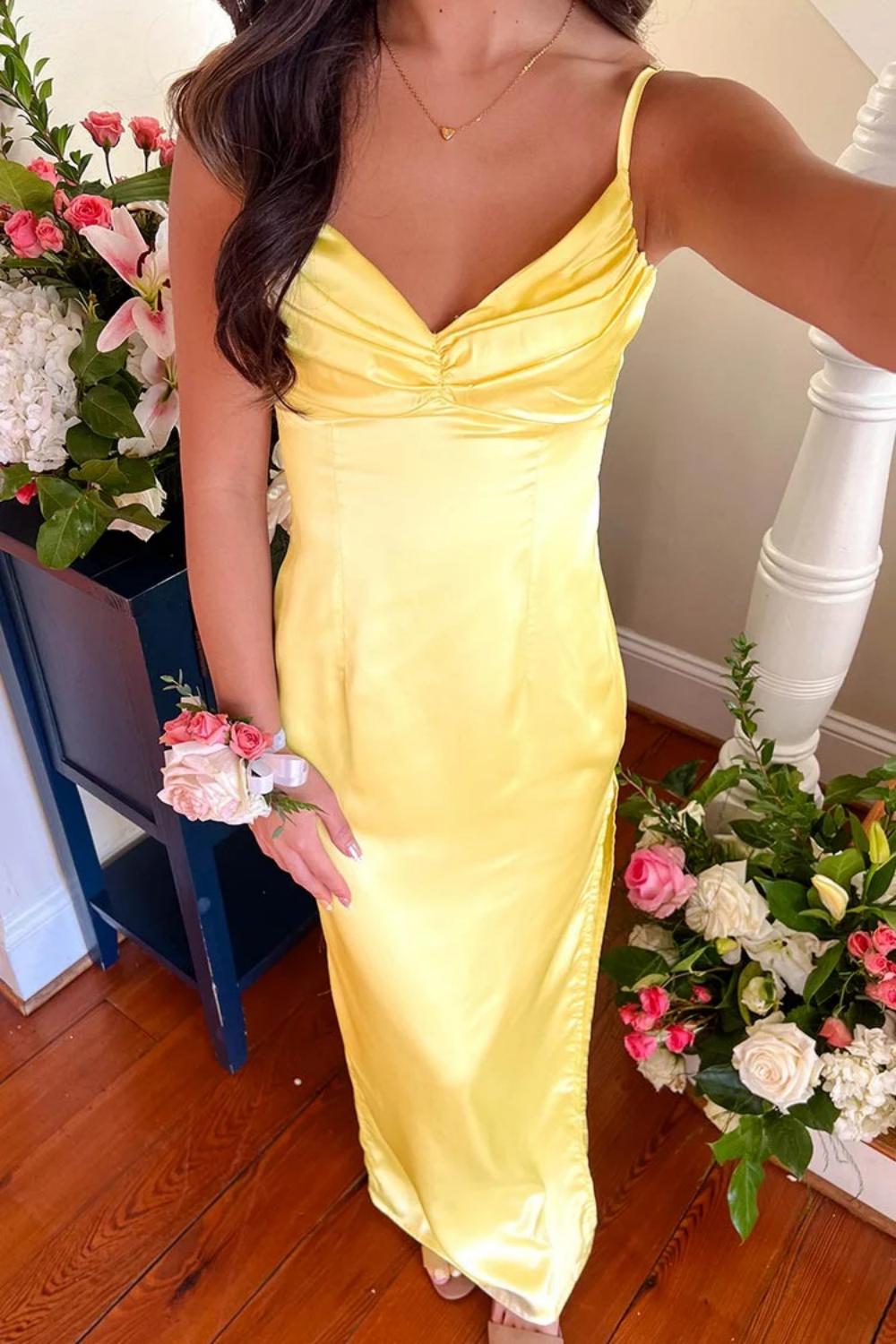 Dressystars Classic Sheath Spaghetti Straps Candy Pink Long Prom Dress With Ruched Formal Evening Gown