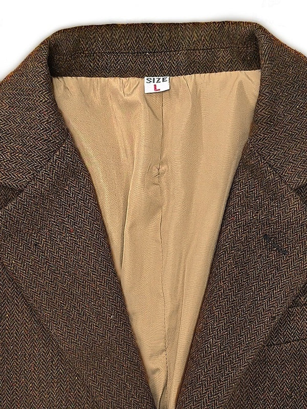 Classic Two-Button Tweed Sport Blazer For Men In Plus Sizes
