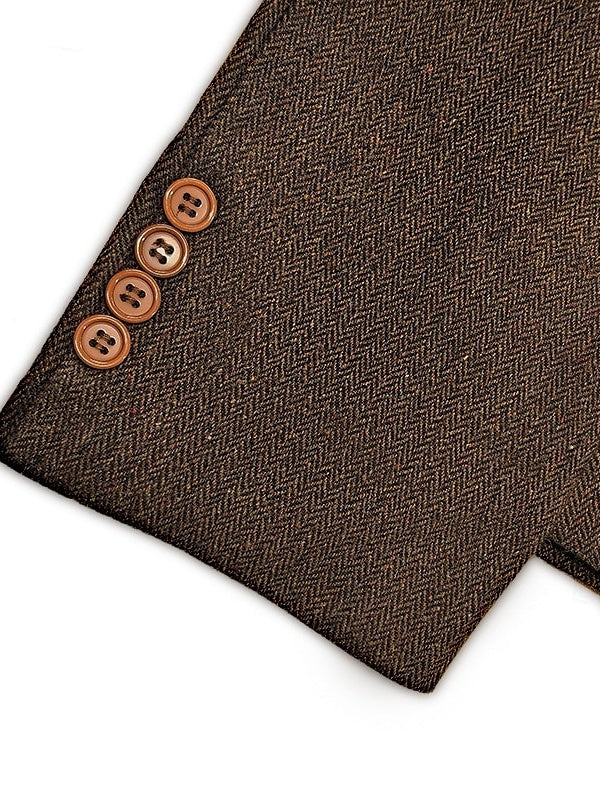 Classic Two-Button Tweed Sport Blazer For Men In Plus Sizes