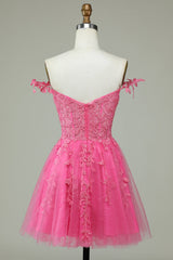 Coral Backless Homecoming Dress Short Cocktail Dress with Appliques