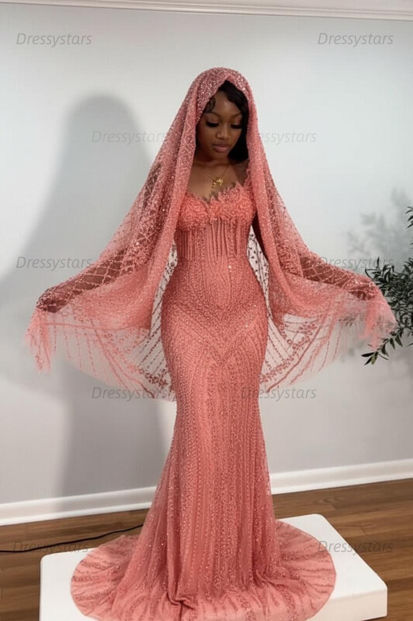 Sweetheart Prom Dress Mermaid Stunning Evening Dress with Beadings