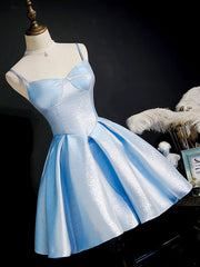 Cute Homecoming Dress Blue Sweetheart Neck Short Party Cocktail Dress