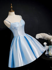Cute Homecoming Dress Blue Sweetheart Neck Short Party Cocktail Dress