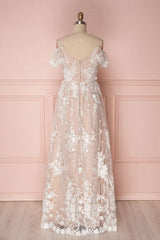 Cute Sweetheart Neck Prom Dress Tulle Lace Long Evening Dress