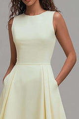 Dressystars Daffodil A-Line Sleeveless Crew Neck Long Prom Dress
