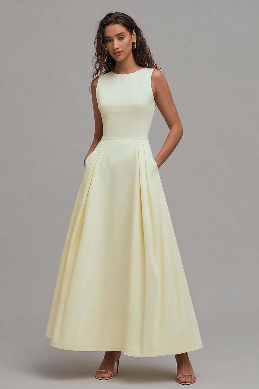 Dressystars Daffodil A-Line Sleeveless Crew Neck Long Prom Dress