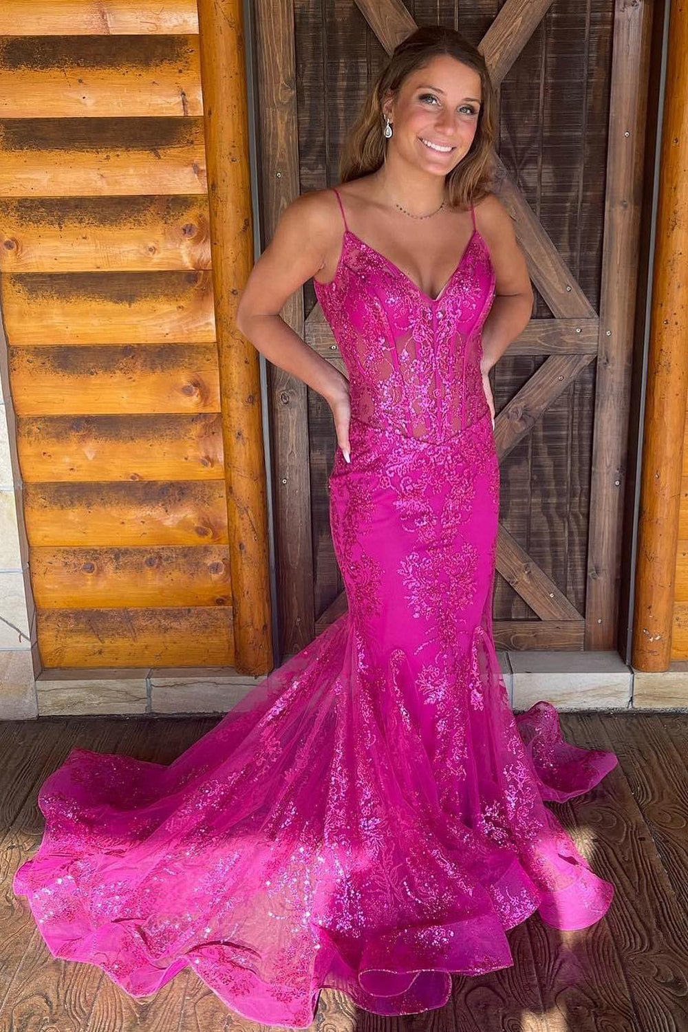 Dark Green Mermaid Sequin Long Prom Dress