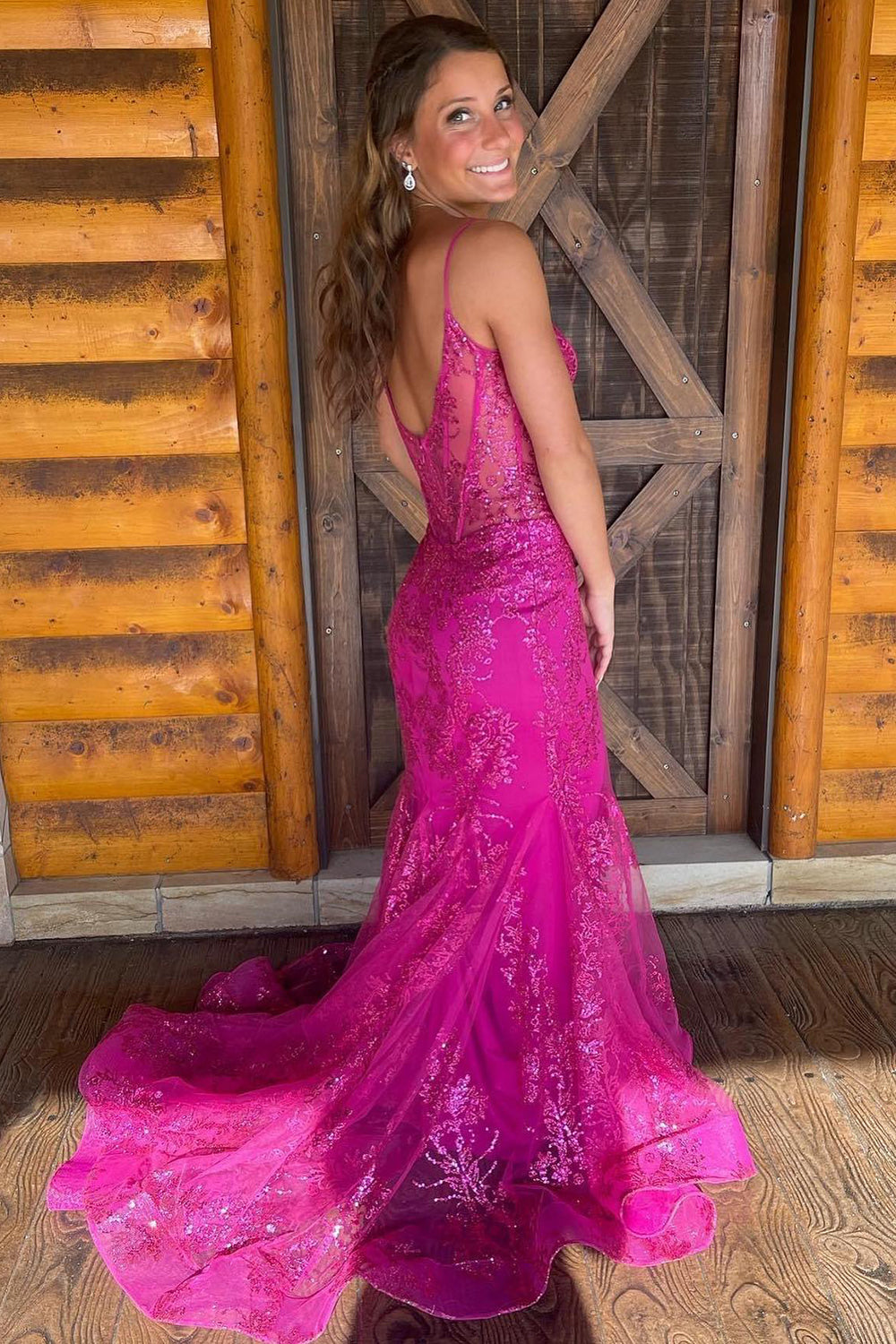 Dark Green Mermaid Sequin Long Prom Dress