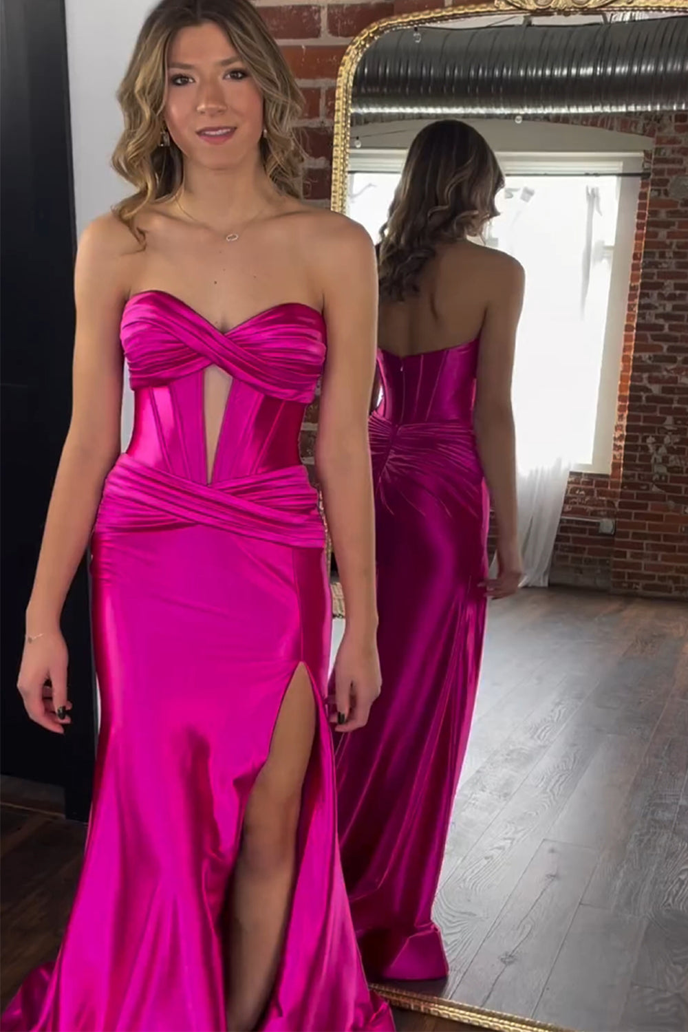 Dark Green Mermaid Sweetheart Long Prom Dress Satin with Slit