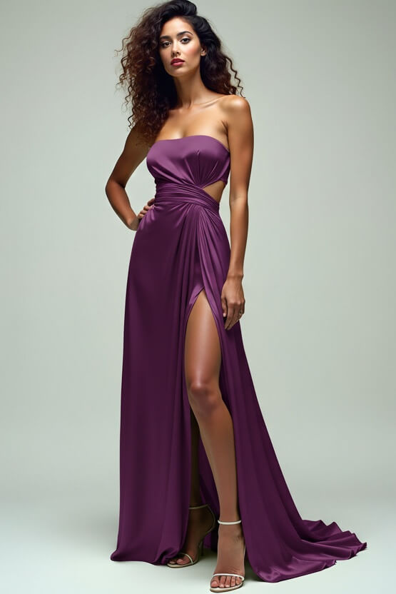 Dressystars Ruched Square Neck Lemon Green Wedding Guest Dress Long Formal Dress With Slit