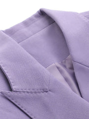 Double Breasted 2-Piece Suits For Women In Purple Peak Laple Satin