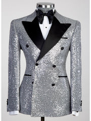 Double-Breasted Men's Blazer With Six Buttons And Sequins In A Tailored Fit