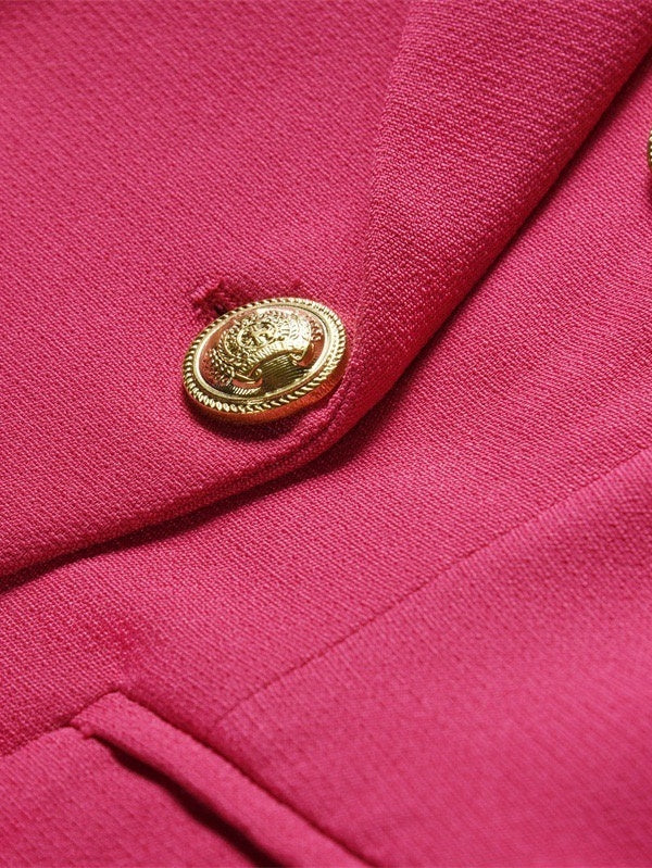 Double Breasted Peak Lapel Blazer For Women