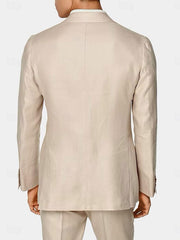 Double-Breasted Six-Button Two-Piece Wedding Suit For Men Standard Fit