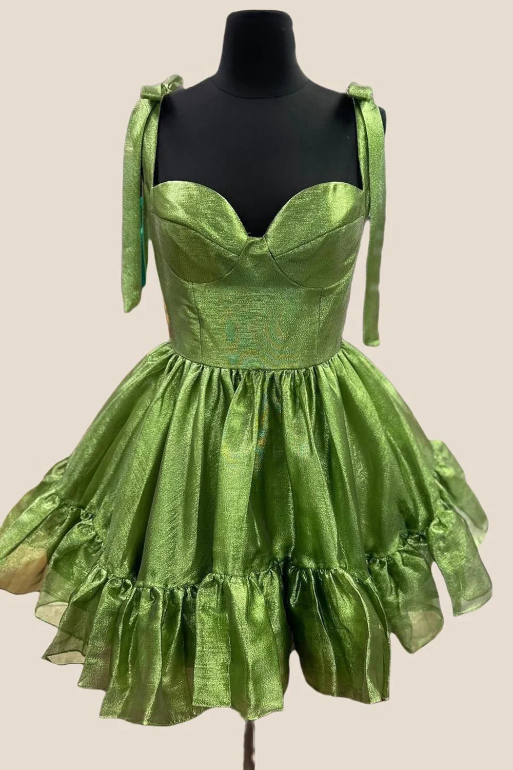 Dressystars A-Line Kelly Green Homecoming Dress Short Prom Dress with Bow
