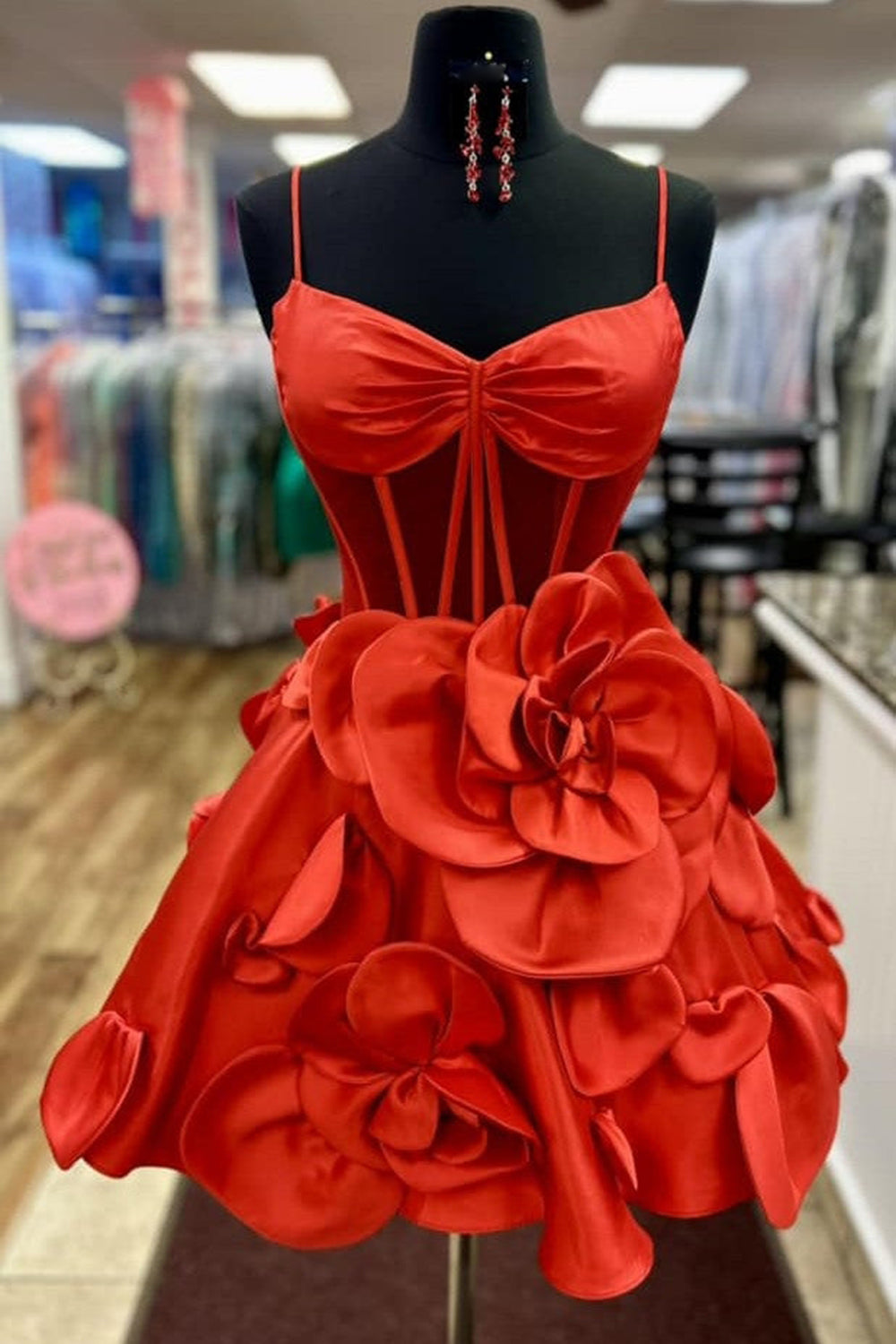 Dressystars A Line Yellow Homecoming Dress Corset Short Prom Dress With 3D Flowers