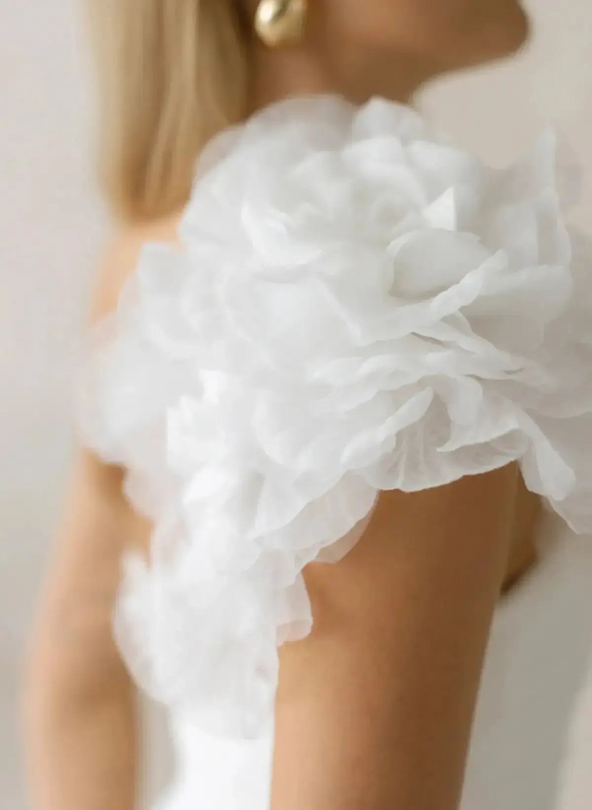 Dressystars Ball Gown One Shoulder Sleeveless Chapel Train Chiffon Wedding Dress with Pockets