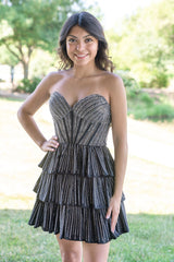 Dressystars Black Homecoming Dress A Line Corset Short Prom Dress With Ruffles