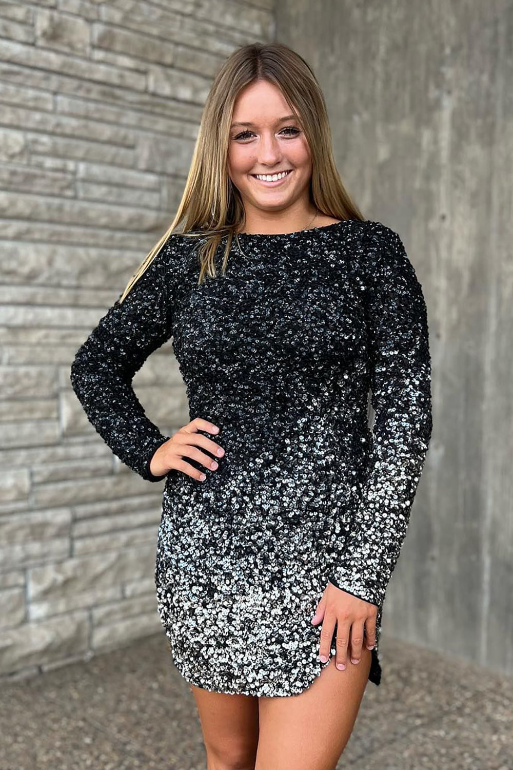 Dressystars Black Homecoming Dress Bateau Open Back Tight Short Prom Dress