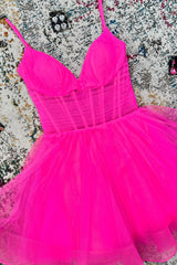 Dressystars Black Homecoming Dress Corset A-Line Short Tulle Prom Dress