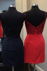 Dressystars Black Homecoming Dress Corset Satin Tight Short Prom Dress with Sequin