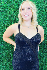 Dressystars Black Homecoming Dress Spaghetti Straps Fringed Tight Short Prom Dress