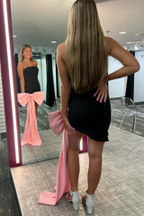 Dressystars Black Homecoming Dress Sweetheart Tight Short Prom Dress With Bow