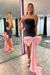 Dressystars Black Homecoming Dress Sweetheart Tight Short Prom Dress With Bow