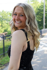Dressystars Black Tight Homecoming Dresses Short Corset Cocktail Dresses With Sequins