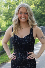 Dressystars Black Tight Homecoming Dresses Short Corset Cocktail Dresses With Sequins