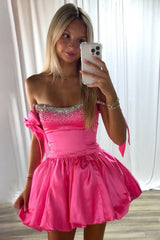 Dressystars Blue Beaded A Line Homecoming Dresses Short Cocktail Dresses With Bow