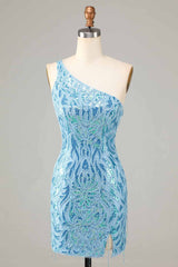 Dressystars Blue Homecoming Dress Beaded Fringed Tight Short Prom Dress
