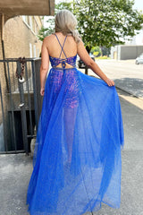 Dressystars Blue Homecoming Dress Detachable Train Sequin Tight Short Prom Dress