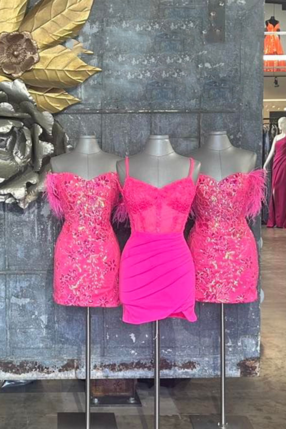 Dressystars Blue Homecoming Dress Lace Sequined Tight Short Prom Dress with Feathers