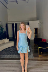 Dressystars Blue Tight Homecoming Dresses Short Cocktail Dresses With Bows