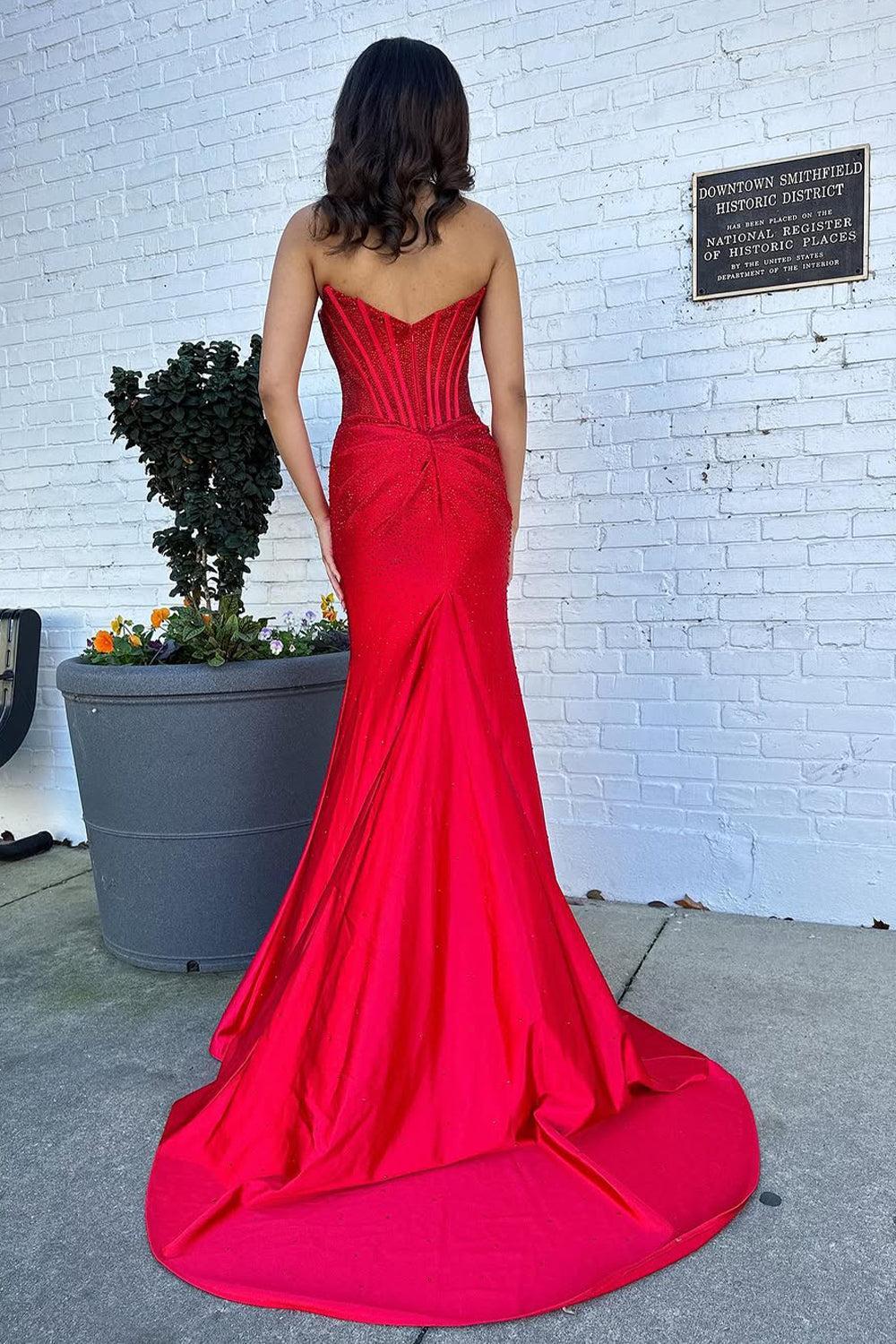 Dressystars Blush Pink Corset Long Beaded Prom Dress With Rhinestone Details Formal Evening Gown